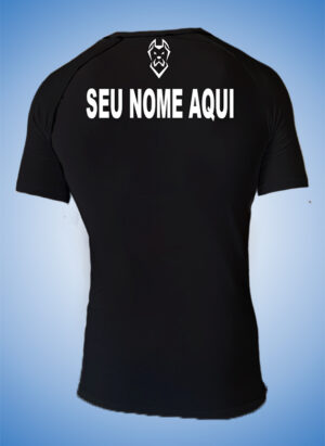 RASH GUARD SEGUNDA PELE PRETA COM SEU NOME