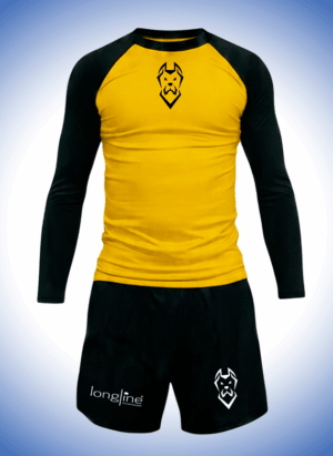 CONJUNTO RASH + BERMUDA+ LYCRA CANECORSO AMARELO