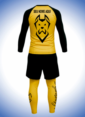 CONJUNTO RASH + BERMUDA+ CALÇA LYCRA CANECORSO AMARELO