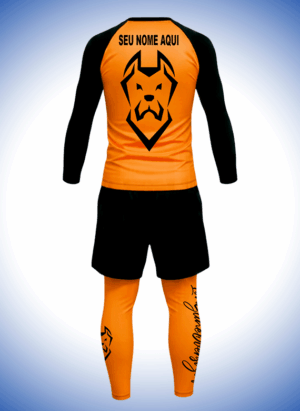 CONJUNTO RASH + BERMUDA+ CALÇA LYCRA CANECORSO LARANJA
