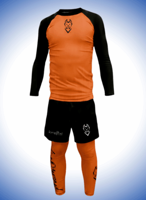 CONJUNTO RASH + BERMUDA+ CALÇA LYCRA CANECORSO LARANJA