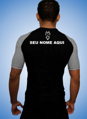 RASH GUARD MANGA FAIXA CINZA