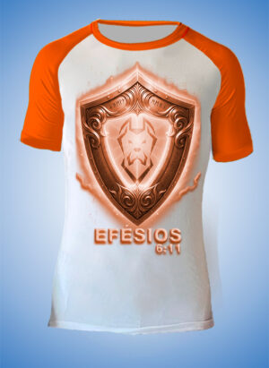 RASH KIDS Estampa EFÉSIOS 6:16 LARANJA COM SEU NOME