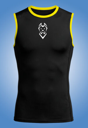 REGATA RASH GUARD DETALHE AMARELO COM SEU NOME