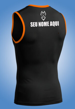 REGATA RASH GUARD DETALHE LARANJA COM SEU NOME