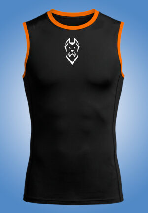 REGATA RASH GUARD DETALHE LARANJA COM SEU NOME