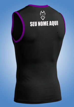 REGATA RASH GUARD DETALHE ROXO COM SEU NOME